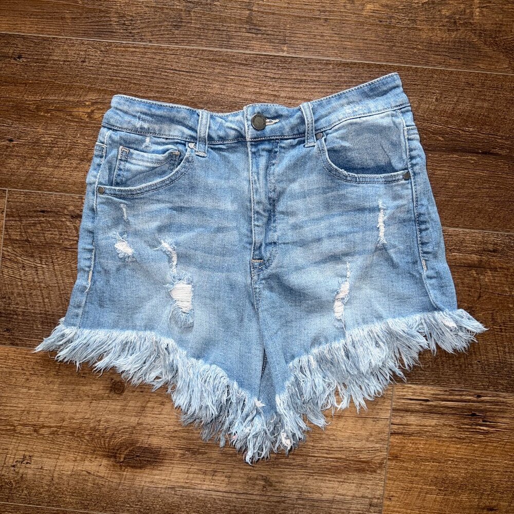 Black Label by C'est Toi Cutoff denim shorts Medium Distressed EUC